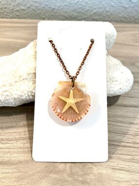 3. Seashell Starfish Reversible Pendant Necklace